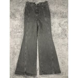 Free People Florence Flare Leg Jeans High Rise Black Coal Runs Small Size 31